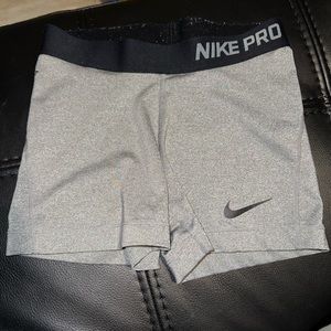 Gray Nike Pro shorts